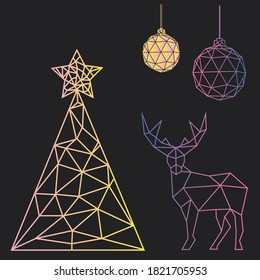 Símbolo abstracto de navidad geométrica poligonal vectorial. 