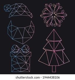 Vector abstract polygonal geometric Christmas symbol.