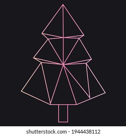 Vector abstract polygonal geometric Christmas symbol.