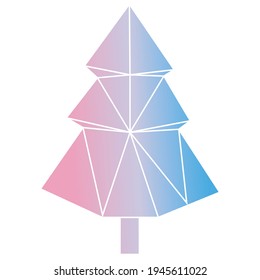 Vector abstract polygonal geometric Christmas symbol.