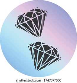 Vector abstract polygonal geometric diamond rock