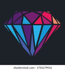 Vector abstract polygonal geometric abstract diamond rocks