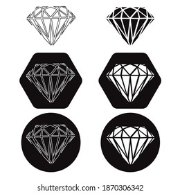 Vector abstract polygonal geometric diamond crystal