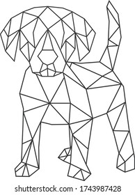 Perro geométrico poligonal abstracto vectorial 
