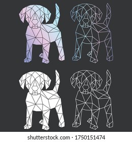 Vector abstract polygonal geometric abstract dog