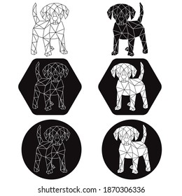 Vector abstract polygonal geometric dog