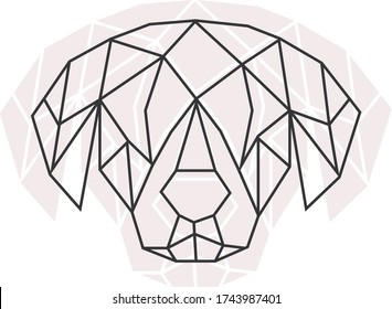Vector abstract polygonal geometric head dog 