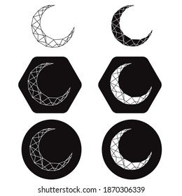 Vector abstract polygonal geometric moon sign