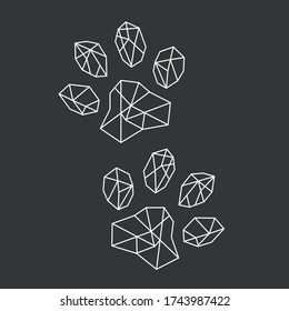 Vector abstract polygonal geometric paw print