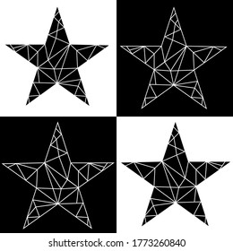Vector abstract polygonal geometric abstract star