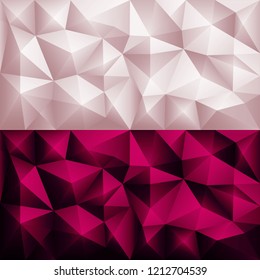 Vector abstract polygonal geometric triangle background in light and dark pink color