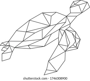  Vector abstract polygonal geometric abstract turtle