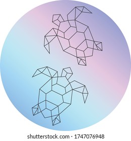 Vector abstract polygonal geometric abstract turtle
