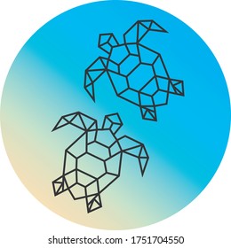 Vector abstract polygonal geometric abstract turtle