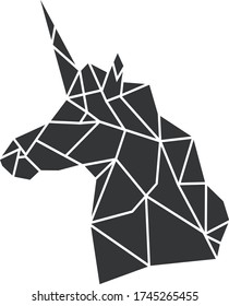 Vector abstract polygonal geometric unicorn head
