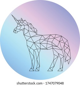 Vector abstract polygonal geometric unicorn