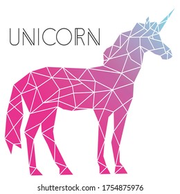 Vector abstract polygonal geometric abstract unicorn