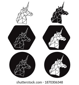 Vector abstract polygonal geometric unicorn sign