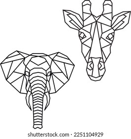 Vector abstract polygonal geometric wild animal