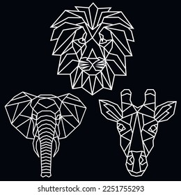Vector abstract polygonal geometric wild animal