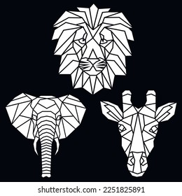 Animal salvaje poligonal abstracto vectorial