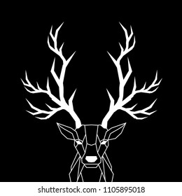 Vector. Abstract polygonal the head of a deer. Geometric