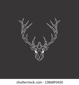 Vector. Abstract polygonal the head of a deer.