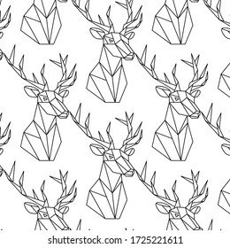 Vector. Abstract polygonal the head of a deer. Geometric linear animal