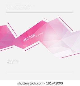 Vector abstract polygonal pink geometric background