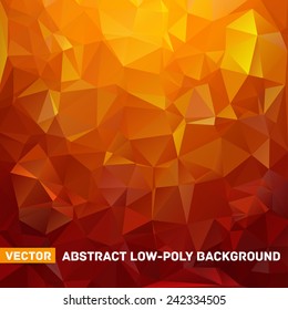Vector abstract polygonal red and yellow background