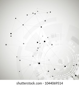Vector abstract polygonal social network and creative background.
