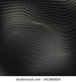 Vector Abstract Polygonal Space. Low Poly Grey Background with Connecting Dot. Big Data. Connection Structure. Grid with Dots Texture.