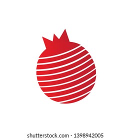 Vector abstract pomegranate logo illustration red logo design element for packaging design, banner, poster, business sign, identity, branding