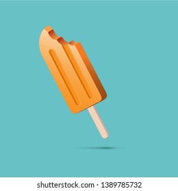 Vector abstract popsicle. Orange flavored ice cream. Background for summer poster or advertising