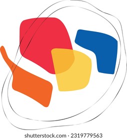 vector abstract poster with red blue yellow orange forms