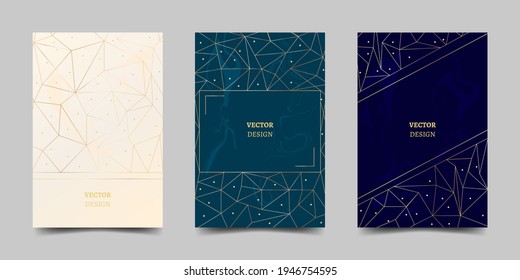 Vector abstract poster template with golden dynamical lines. Design for banner, flyer, invitation, cover, business card.