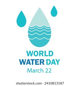 Vector abstract poster with water drop. World water day.
