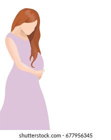 Vector abstract pregnant woman mother's day card template