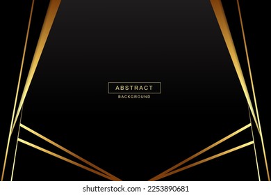 Vector abstract premium black and gold geometric background