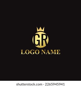 Vector abstract premium royal luxury elegant letter GR logo design