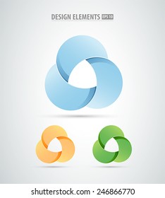 Vector abstract propeller icon isolated on white. Abstract logo
