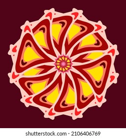 Vektor abstrakte psychedelische Mandala-Illustration für moderne kommerzielle Modestoffe.