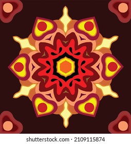 Vektor abstrakte psychedelische Mandala-Illustration für moderne kommerzielle Modestoffe.