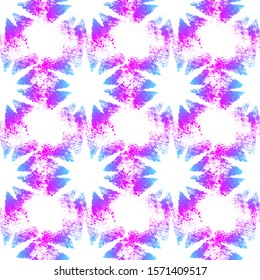 Vector abstract psyhedelic seamless pattern with holographic stars isolated on the white background. Hand drawn iridescent hippie wallpaper.