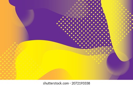 Fondo púrpura abstracto vectorial con formas lisas amarillas.