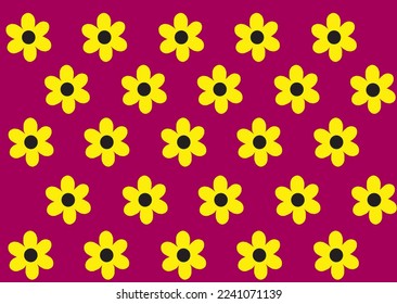 Vector abstract purple background with yellow floral pattern