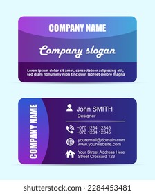 Vector abstract purple business card template