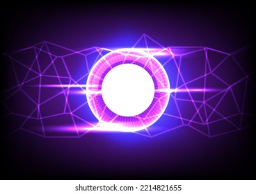Vector abstract purple circle visulization background, energy, light technology