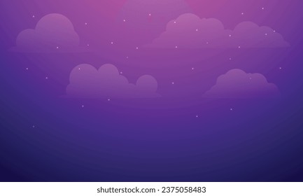 Vector abstract purple cloudy and star background vector