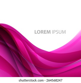 Vector Abstract purple curved lines background. Template brochure design